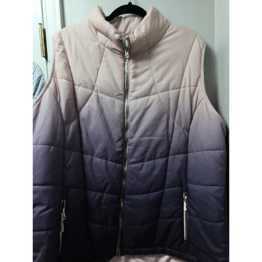 Ideology Womens Purple Grape Dip Ombre Vest 3x Plus size Cold Winter Weather